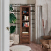 Modern Wooden Tall Bookcase Walnut Finish