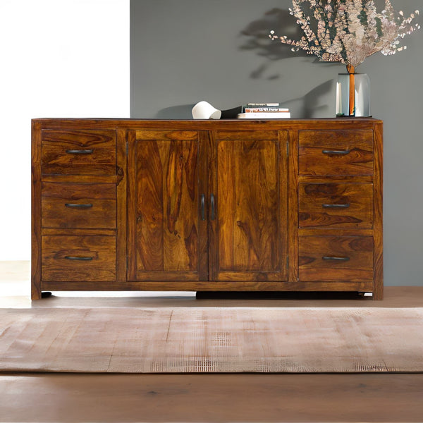 Classic Sheesham Wood Walnut Finish Sideboard
