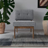 Modern sheesham Wood and Fabric Accent Chair