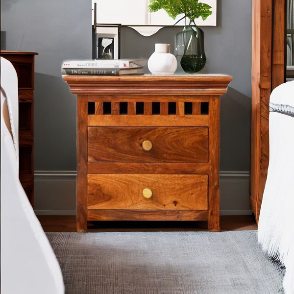 wooden nightstand