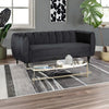 Elizabeth Premium Fabric Three Seater Black