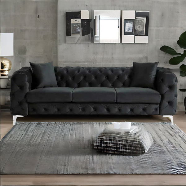 Chesterfield Classy Three Seater Sofa Black