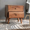 Solid Sheesham Wood 2 Drawer Bedside Table