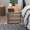 Modern Verge Solid Mango Wood With Drawer Bedside Table