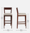Sheesham Wooden Cafe Stool - Walnut Finish