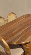 Exclusive Solid Teakwood Curved Dining Table Set - 4 Seater, 6 Seater - All Sizes