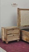 Naysa Rattan Bed Side Table With Drawer