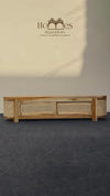 Berlin Teakwood Rattan Entertainment Unit