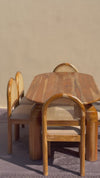 Exclusive Solid Teakwood Curved Dining Table Set - 4 Seater, 6 Seater - All Sizes