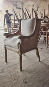 Classic Rattan Solid Wood Wing Chair - Natural Finish
