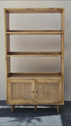 Rattan Solid Wood Natural Finish Bookshelf