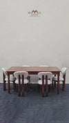 Celine French Retro Solid Wood Dining Table Set With Boucle Chairs - 4 Seater, 6 Seater - All Sizes