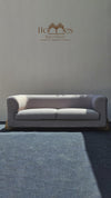 Modern Curve Solid Wood 3 Seater Fabric Sofa - White Finish
