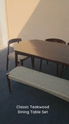 Luxury Teak Wood Dining Table Set Rope Chairs- 4 Seater, 6 Seater - All Sizes