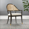 Modern Rattan Solid WoodArm Chair- Black Finish