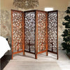 Rajasthani Carved Solid WoodHandmade Room Divider In Brown Colour