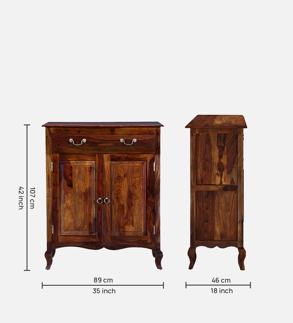 Solid Wood Shoe Rack Cabinet In Provincial Teak Finish