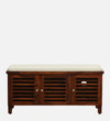 Wooden Shoe Rack With Seating In Honey Oak Finish