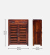 Classic Sheesham Wood Shoe Cabinet In Honey Oak Finish