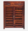 Classic Sheesham Wood Shoe Cabinet In Honey Oak Finish