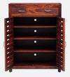Classic Sheesham Wood Shoe Cabinet In Honey Oak Finish