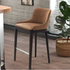 Modern High Upholstered Teakwood stool with back