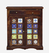 Classic Sheesham Wood Shoe Cabinet In Provincial Teak Finish