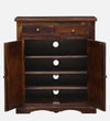 Classic Sheesham Wood Shoe Cabinet In Provincial Teak Finish