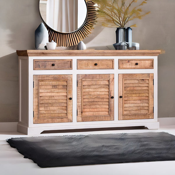 Modern Natural White Mango Wood Sideboard