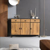 Modern Natural Mango Wood Sideboard With Metal Frame