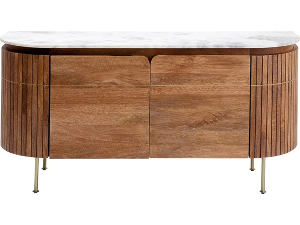 Solid Wood Modern Sideboard With Marble Top