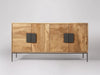Modern Mango Wood Natural Finish Sideboard With Metal Handle