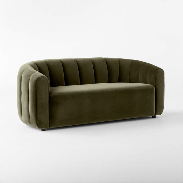Modern Green Velvet 2 Seater Sofa