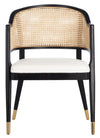 Classic Rattan Solid Wood Arm Chair - Black Finish