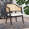 Classic Rattan Solid Wood Arm Chair - Black Finish