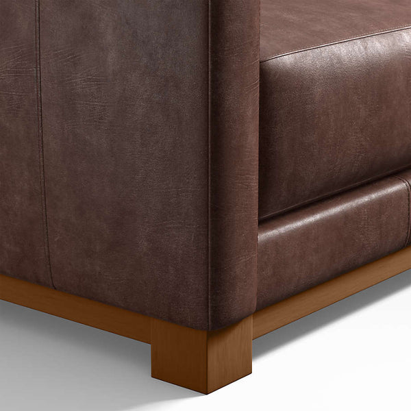 Huston Wood Frame Leather Sofa Chair