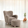 Antalya Modern Shearling Accent Chair With Ottoman