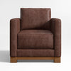 Huston Wood Frame Leather Sofa Chair