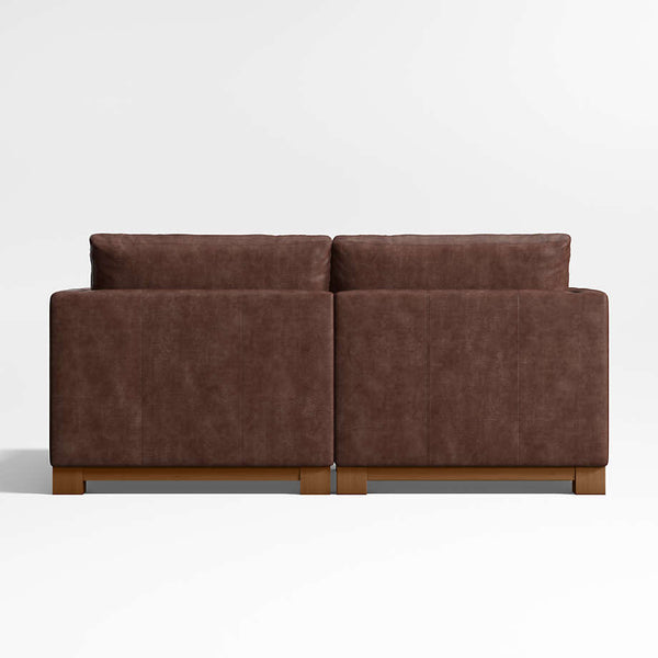 Antalya Modern Wood Frame 2 Piece Sectional Leather Sofa