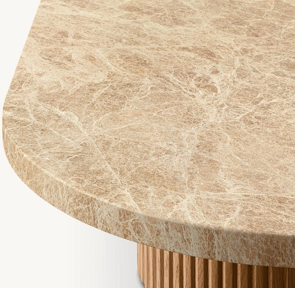 Sora Oak Wood & Emperador Marble Coffee Table
