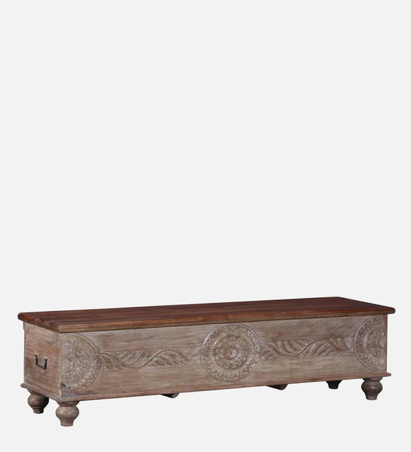 Modern Solid Wood Linen Trunk in Distress Finish