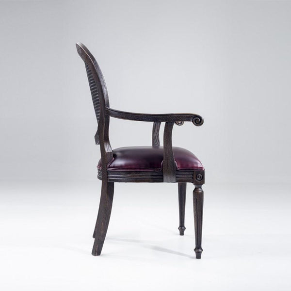 Classic Solid Wood Rattan Arm Chair