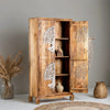 Cairo Hand Carved Tree Of life Mango Wood Wardrobe In Dual Tone