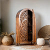 Cairo Hand Carved Floral Arched Mango Wood Wardrobe
