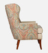 Royal Fabric Wing Chair In Beige Floral Colour