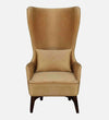 Classic Velvet Wing Chair in Mustard Colour