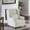Classic Fabric Wing Chair in Off-White Colour