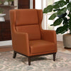 ClassicLeatherette Wing Chair In Tan Colour