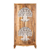 Cairo Hand Carved Tree Of life Mango Wood Wardrobe In Dual Tone