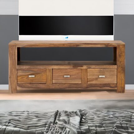 wooden tv unit, sheesham wood tv unit